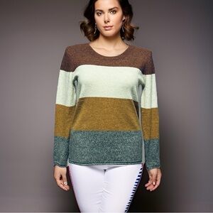 Pinque Rust Stone Color Block Sweater